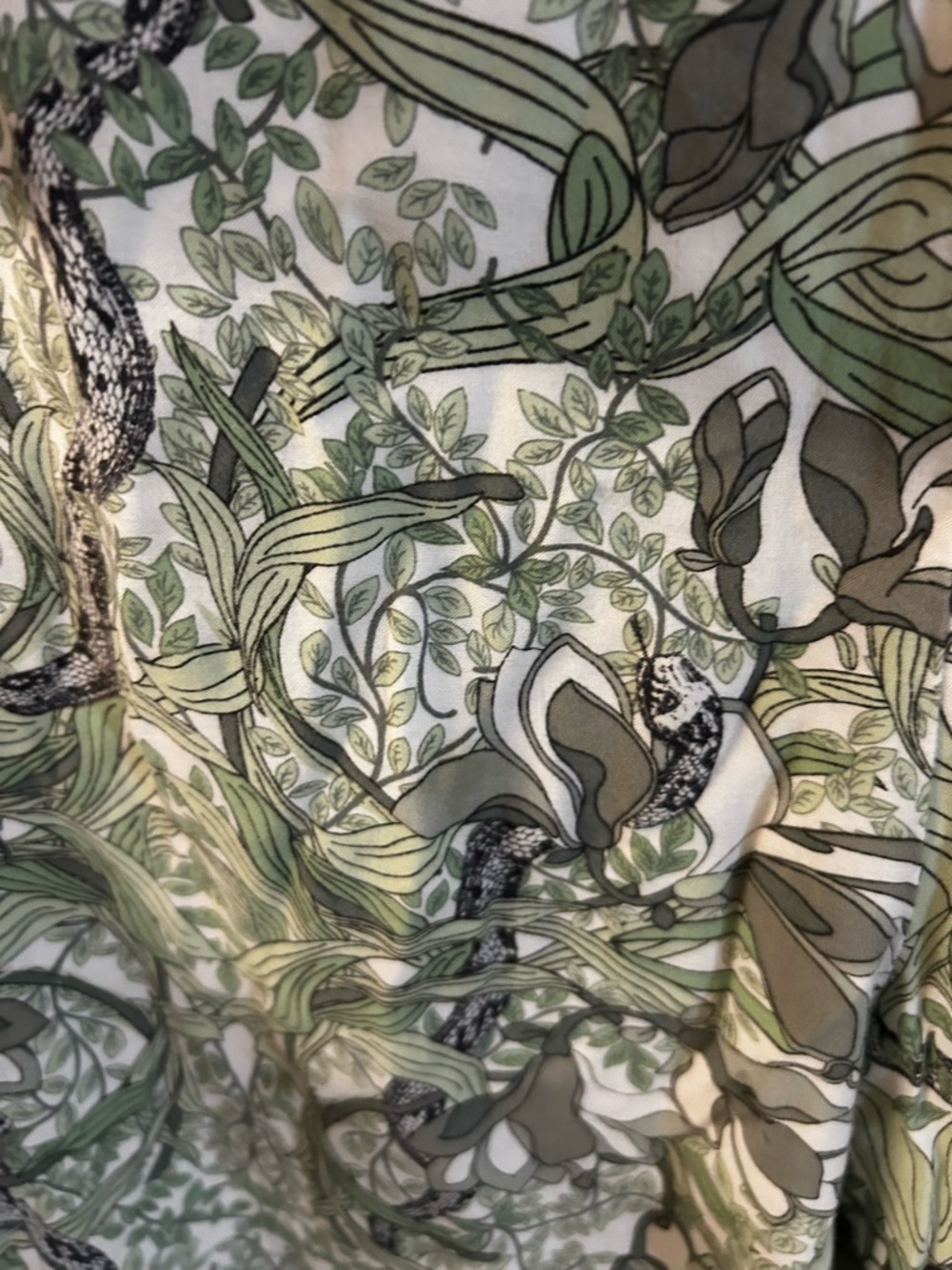 Guess Green Snakes and Botanical Print Sleeveless Jumpsuit with Front Zip - Picture 6 of 6